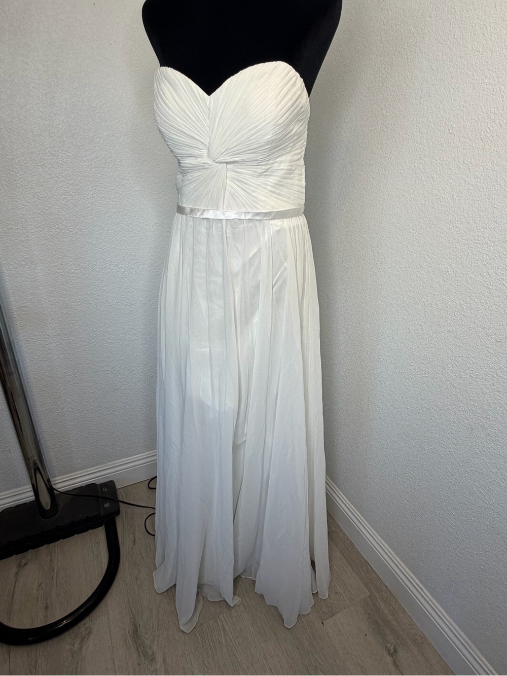 Cinderella Strapless White Chiffon Sweetheart Gown